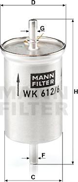 Mann-Filter WK 612/6 - Fuel filter www.parts5.com