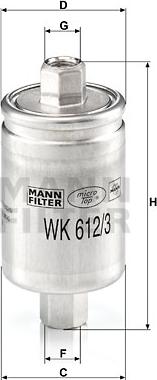 Mann-Filter WK 612/3 - Fuel filter www.parts5.com