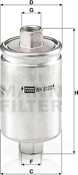 Mann-Filter WK 612/2 - Fuel filter www.parts5.com