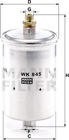 Mann-Filter WK 845 - Kütusefilter www.parts5.com