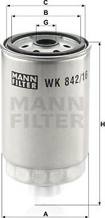 Mann-Filter WK 842/16 - Fuel filter www.parts5.com