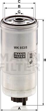 Mann-Filter WK 853/8 - Fuel filter www.parts5.com