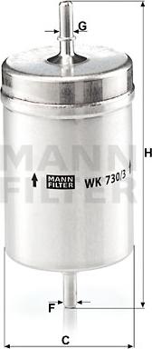 Mann-Filter WK 730/3 - Fuel filter www.parts5.com