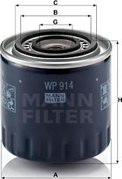 Mann-Filter WP 914 - Oil Filter www.parts5.com