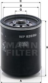 Mann-Filter WP 920/80 - Oil Filter www.parts5.com