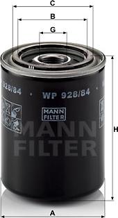 Mann-Filter WP 928/84 - Oil Filter www.parts5.com