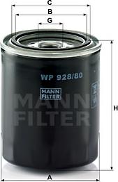 Mann-Filter WP 928/80 - Oil Filter www.parts5.com