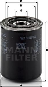 Mann-Filter WP 928/82 - Oil Filter www.parts5.com