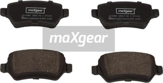 Maxgear 19-0450 - Brake Pad Set, disc brake www.parts5.com