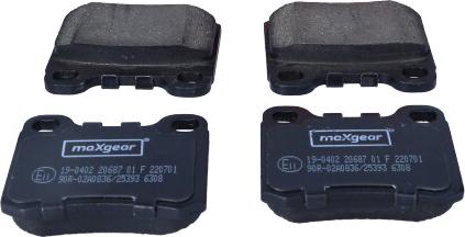 Maxgear 19-0402 - Brake Pad Set, disc brake www.parts5.com