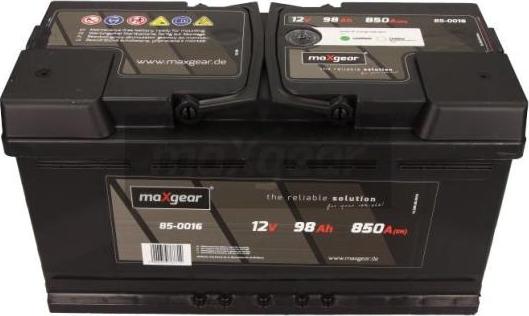 Maxgear 85-0016 - Starter Battery www.parts5.com