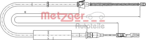 Metzger 10.7507 - Cable, parking brake www.parts5.com
