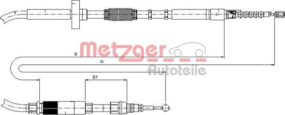 Metzger 10.7531 - Cable, parking brake www.parts5.com