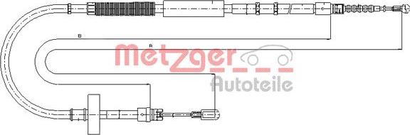 Metzger 10.7537 - Cable, parking brake www.parts5.com