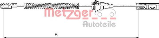 Metzger 11.5763 - Cable, parking brake www.parts5.com