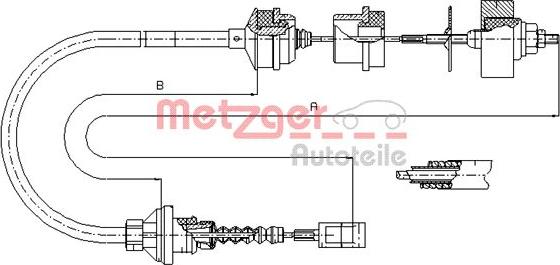 Metzger 1172.3 - Трос, управление сцеплением www.parts5.com