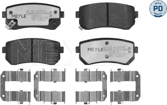 Meyle 025 243 2015/PD - Brake Pad Set, disc brake www.parts5.com