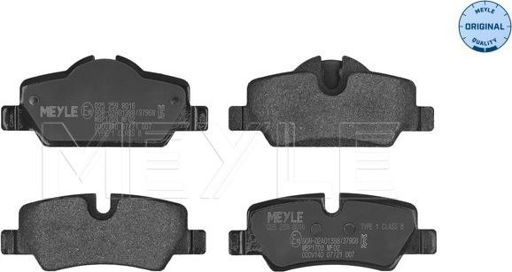 Meyle 025 259 8016 - Brake Pad Set, disc brake www.parts5.com