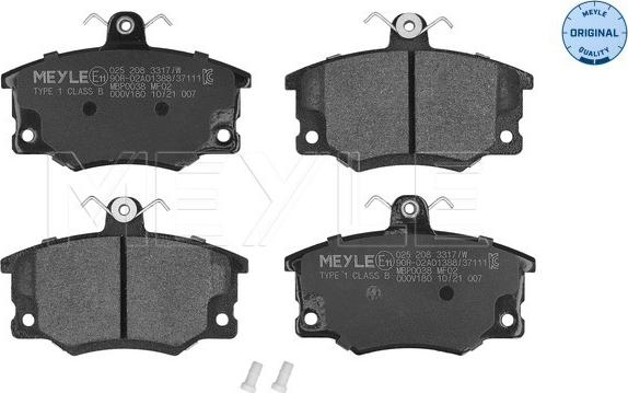 Meyle 025 208 3317/W - Brake Pad Set, disc brake www.parts5.com
