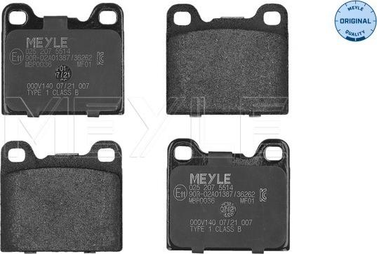 Meyle 025 207 5514 - Brake Pad Set, disc brake www.parts5.com