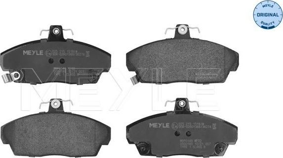 Meyle 025 215 1518/W - Brake Pad Set, disc brake www.parts5.com