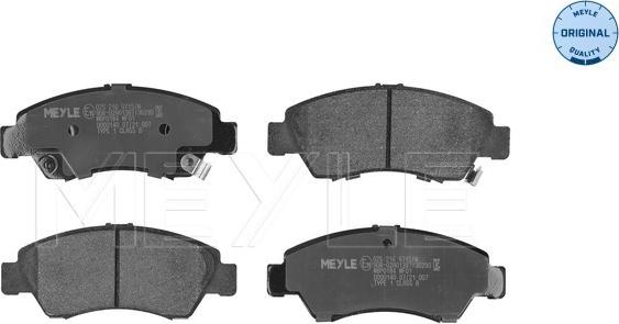 Meyle 025 216 9715/W - Brake Pad Set, disc brake www.parts5.com