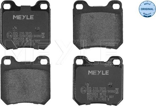 Meyle 025 210 5015 - Brake Pad Set, disc brake www.parts5.com
