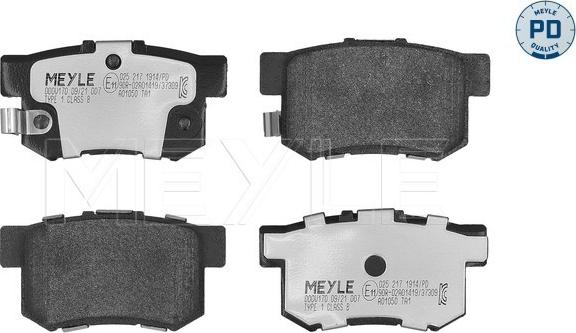 Meyle 025 217 1914/PD - Brake Pad Set, disc brake www.parts5.com
