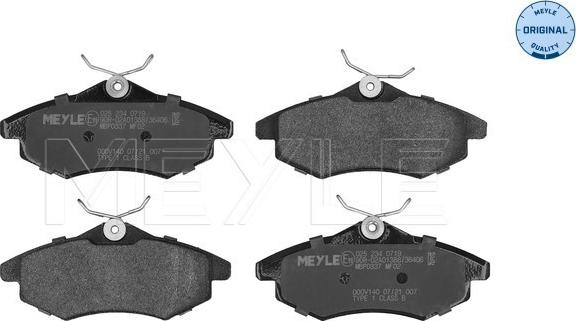 Meyle 025 234 0719 - Brake Pad Set, disc brake www.parts5.com