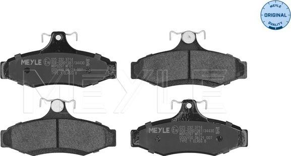 Meyle 025 232 3714 - Brake Pad Set, disc brake www.parts5.com