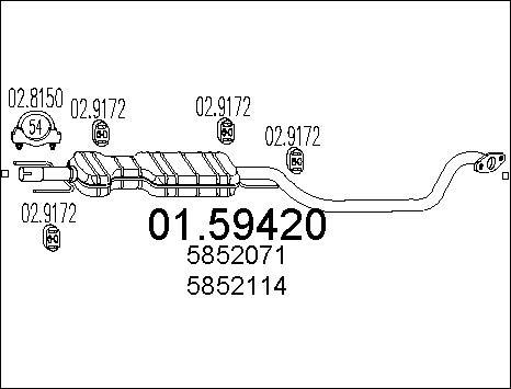 MTS 01.59420 - Middle Silencer www.parts5.com