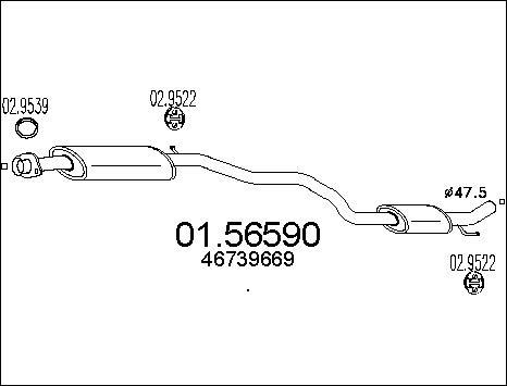 MTS 01.56590 - Middle Silencer www.parts5.com