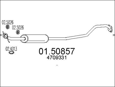 MTS 01.50857 - Middle Silencer www.parts5.com