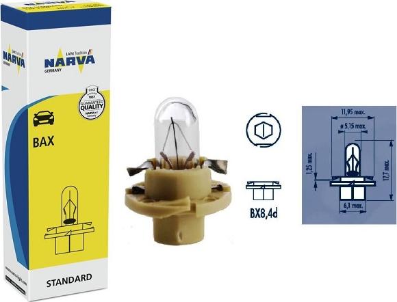 Narva 17048 - Bulb, instrument lighting www.parts5.com