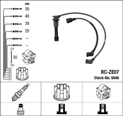 NGK 9846 - Ignition Cable Kit www.parts5.com