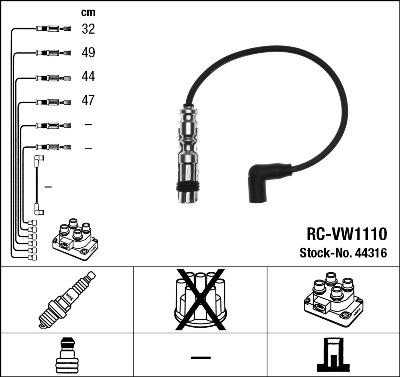 NGK 44316 - Ignition Cable Kit www.parts5.com