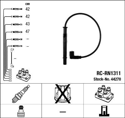 NGK 44278 - Ignition Cable Kit www.parts5.com