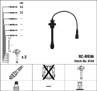NGK 4104 - Ignition Cable Kit www.parts5.com