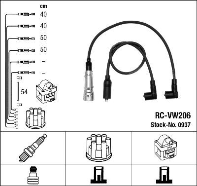 NGK 0937 - Ignition Cable Kit www.parts5.com