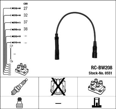 NGK 0551 - Комплект запалителеи кабели www.parts5.com