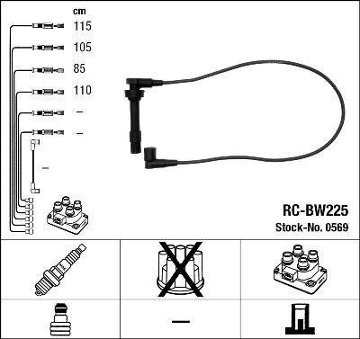 NGK 0569 - Комплект запалителеи кабели www.parts5.com