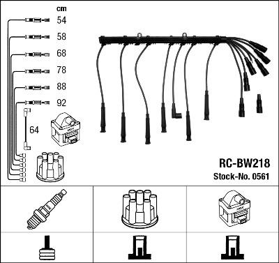 NGK 0561 - Комплект запалителеи кабели www.parts5.com