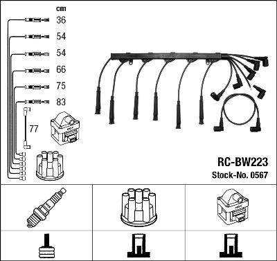 NGK 0567 - Комплект проводов зажигания www.parts5.com