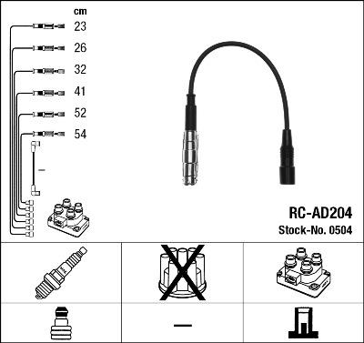 NGK 0504 - Kit de câbles d'allumage www.parts5.com