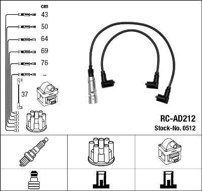 NGK 0512 - Ignition Cable Kit www.parts5.com