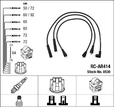 NGK 0538 - Комплект запалителеи кабели www.parts5.com