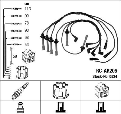 NGK 0524 - Ignition Cable Kit www.parts5.com