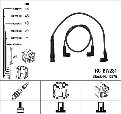 NGK 0575 - Комплект запалителеи кабели www.parts5.com