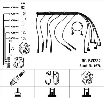 NGK 0576 - Ignition Cable Kit www.parts5.com