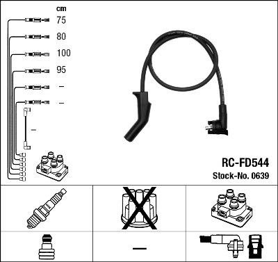 NGK 0639 - Комплект запалителеи кабели www.parts5.com